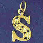 14K GOLD INITIAL CHARM - S #9569