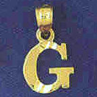 14K GOLD INITIAL CHARM - G #9570