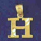 14K GOLD INITIAL CHARM - H #9570