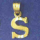 14K GOLD INITIAL CHARM - S #9570