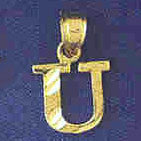 14K GOLD INITIAL CHARM - U #9570