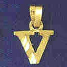 14K GOLD INITIAL CHARM - V #9570