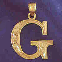 14K GOLD INITIAL CHARM - G #9571