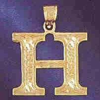 14K GOLD INITIAL CHARM - H #9571
