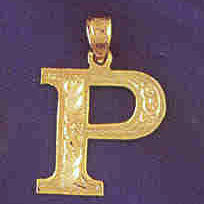 14K GOLD INITIAL CHARM - P #9571