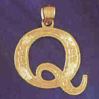 14K GOLD INITIAL CHARM - Q #9571