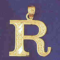 14K GOLD INITIAL CHARM - R #9571