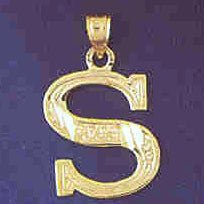 14K GOLD INITIAL CHARM - S #9571