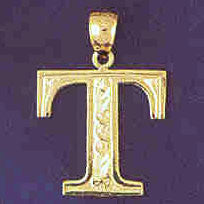 14K GOLD INITIAL CHARM - T #9571