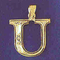 14K GOLD INITIAL CHARM - U #9571