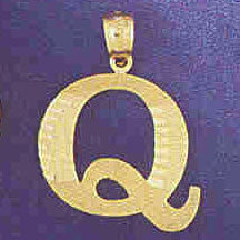 14K GOLD INITIAL CHARM - Q #9572