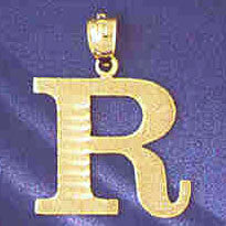 14K GOLD INITIAL CHARM - R #9572