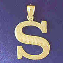 14K GOLD INITIAL CHARM - S #9572