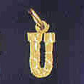 14K GOLD INITIAL CHARM - U #9573