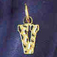 14K GOLD INITIAL CHARM - V #9573