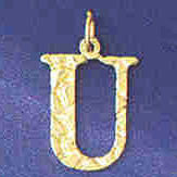 14K GOLD INITIAL CHARM - U #9574