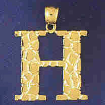 14K GOLD INITIAL CHARM - H #9575