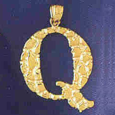 14K GOLD INITIAL CHARM - Q #9575