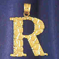 14K GOLD INITIAL CHARM - R #9575