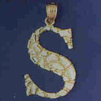 14K GOLD INITIAL CHARM - S #9575