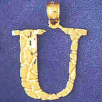 14K GOLD INITIAL CHARM - U #9575