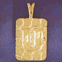 14K GOLD INITIAL CHARM - U #9576