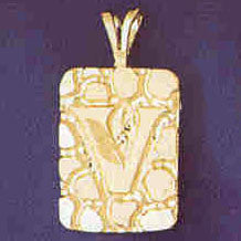 14K GOLD INITIAL CHARM - V #9576