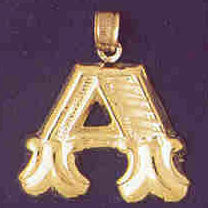 14K GOLD INITIAL CHARM - A #9577