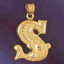 14K GOLD INITIAL CHARM - S #9577