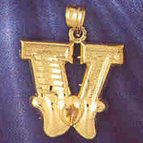 14K GOLD INITIAL CHARM - V #9577