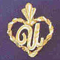 14K GOLD INITIAL CHARM - U #9579