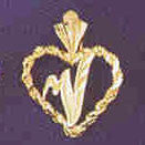 14K GOLD INITIAL CHARM - V #9579