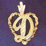 14K GOLD INITIAL CHARM - D #9581