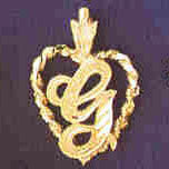 14K GOLD INITIAL CHARM - G #9581