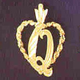 14K GOLD INITIAL CHARM - Q #9581