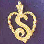 14K GOLD INITIAL CHARM - S #9581