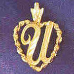 14K GOLD INITIAL CHARM - U #9581