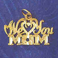 14K GOLD SAYING CHARM - WE LOVE YOU MOM #9716