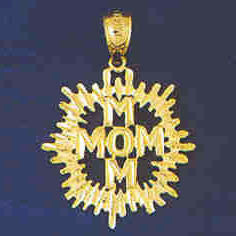 14K GOLD SAYING CHARM - MOM #9741