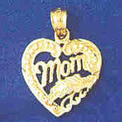 14K GOLD SAYING CHARM - MOM #9751