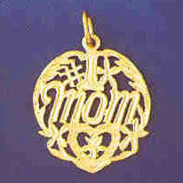 14K GOLD SAYING CHARM - #1 MOM #9794