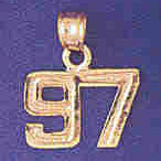 14K GOLD NUMERAL CHARM - 97 #9511