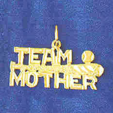 14K GOLD SAYING CHARM - TEAM MOTHER #9824