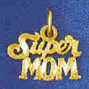 14K GOLD SAYING CHARM - SUPER MOM #9834