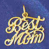 14K GOLD SAYING CHARM - BEST MOM #9843