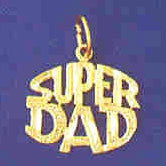 14K GOLD SAYING CHARM - SUPER DAD #9867