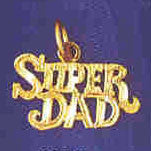 14K GOLD SAYING CHARM - SUPER DAD #9879