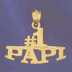 14K GOLD SAYING CHARM - #1 PAPI #9885