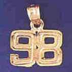 14K GOLD NUMERAL CHARM - 98 #9511