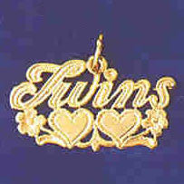 14K GOLD SAYING CHARM - TWINS #9930